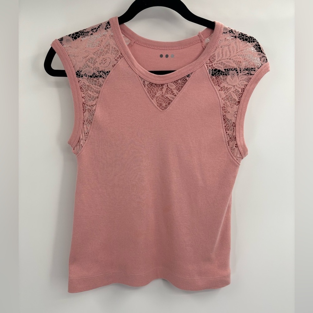 3 three dots pink short sleeve tee T-shirt size large